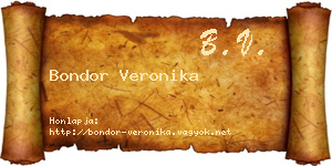 Bondor Veronika névjegykártya